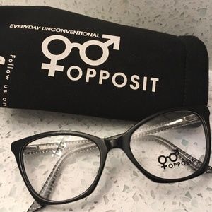 New! OPPOSIT Black Eyeglass Frame Made in Italy Model TM141V01 Size 52-18-140